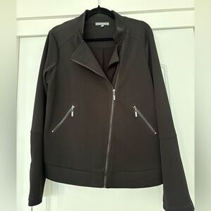 Matty M Women's Black Moto Zip-Front Jacket